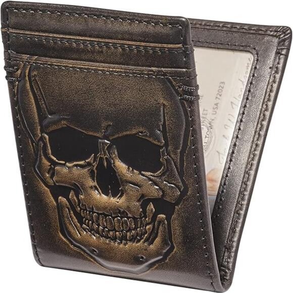 Bifold Front Pocket Wallet | Biker Money Clip Wallet | Strong Magnetic Clip